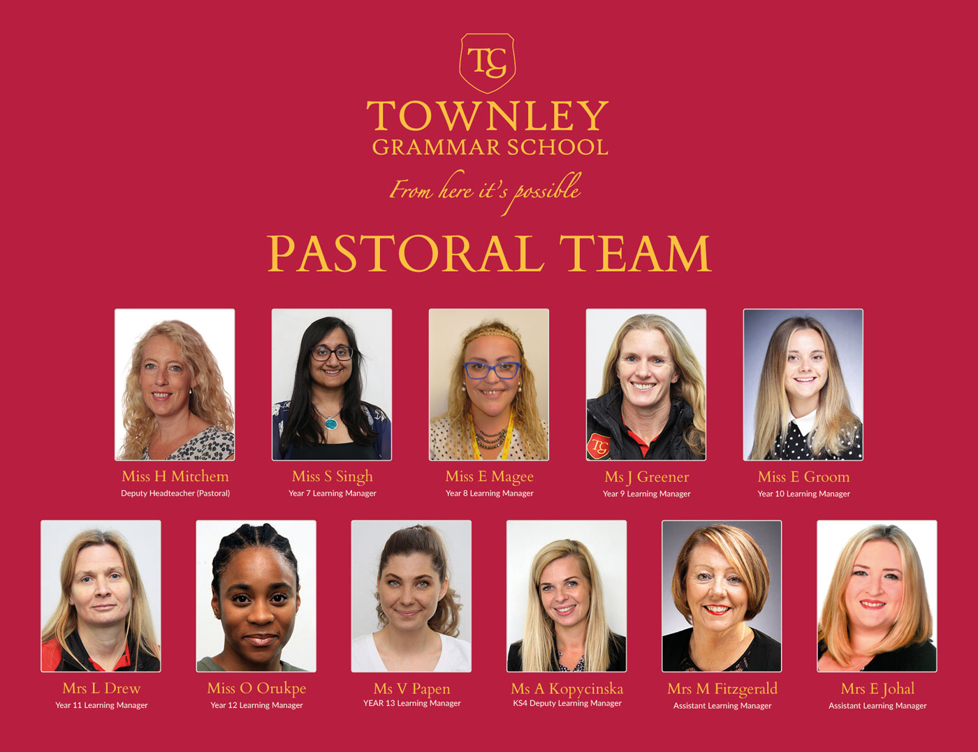Townley Grammar Pastoral Team